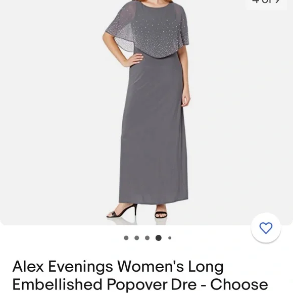alex evenings smoke dress Alex Evenings Plus Hannah Glitter Mesh Gown Dark Navy / 16W main image 1